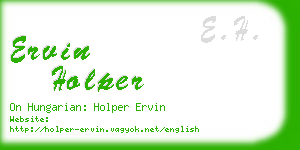 ervin holper business card